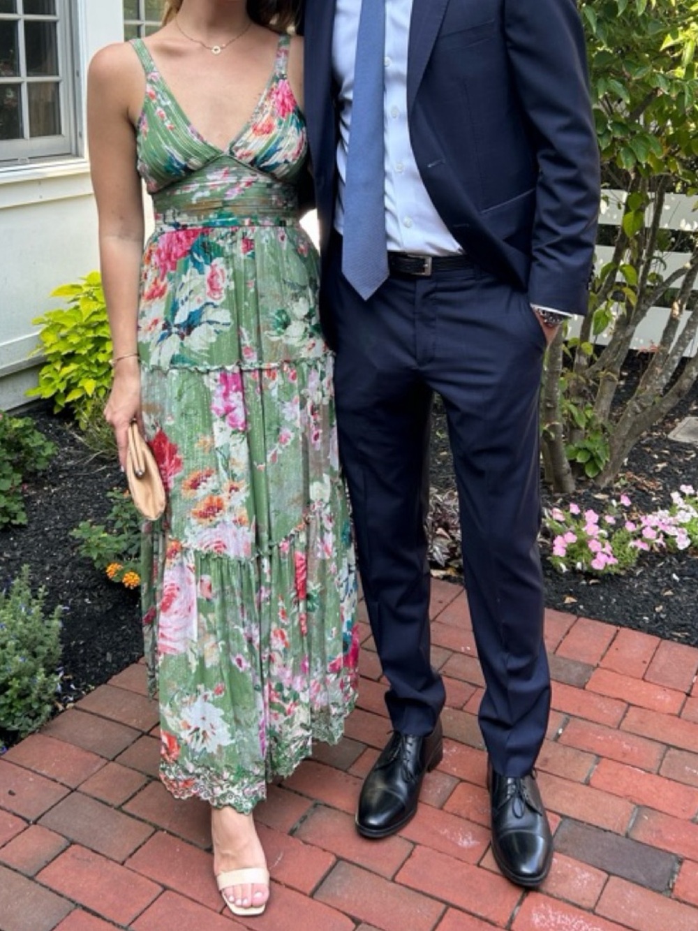 HEMANT AND NANDITA Zaria Long Dress in Military Green